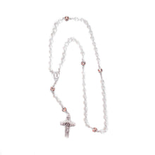 Load image into Gallery viewer, St. John Bosco & Mt. Carmel Clear Glass Rosary