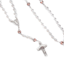 Load image into Gallery viewer, St. John Bosco & Mt. Carmel Clear Glass Rosary