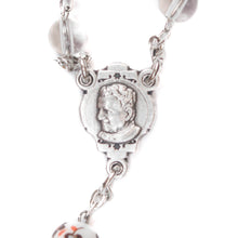 Load image into Gallery viewer, St. John Bosco & Mt. Carmel Clear Glass Rosary