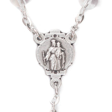 Load image into Gallery viewer, St. John Bosco & Mt. Carmel Clear Glass Rosary