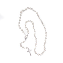 Load image into Gallery viewer, Sacred Heart of Jesus & Fatima Fresh Water Pearl Rosary (Big)