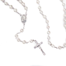 Load image into Gallery viewer, Sacred Heart of Jesus & Fatima Fresh Water Pearl Rosary (Big)