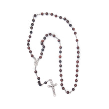 Load image into Gallery viewer, Sacred Heart of Jesus & Mt. Carmel Red Tigers Eye Rosary
