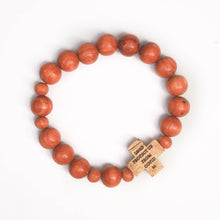 Load image into Gallery viewer, &quot;Protect Us From COVID-19&quot; Hard Wood Rosary Bracelet (10mm)
