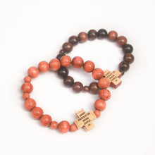 Load image into Gallery viewer, &quot;Protect Us From COVID-19&quot; Hard Wood Rosary Bracelet (10mm)
