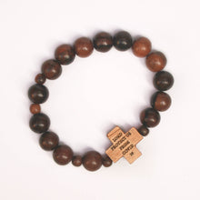 Load image into Gallery viewer, &quot;Protect Us From COVID-19&quot; Hard Wood Rosary Bracelet (10mm)
