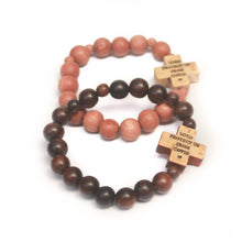 Load image into Gallery viewer, &quot;Protect Us From COVID-19&quot; Hardwood Rosary Bracelet (8mm)
