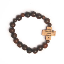 Load image into Gallery viewer, &quot;Protect Us From COVID-19&quot; Hardwood Rosary Bracelet (8mm)
