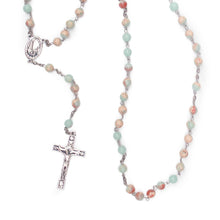 Load image into Gallery viewer, Sacred Heart &amp; Fatima Blue Apatite Rosary
