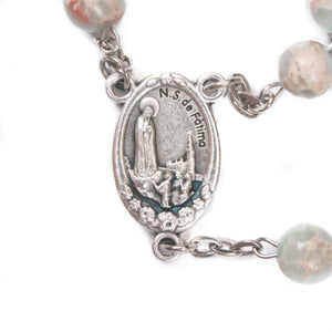 Sacred Heart & Fatima Blue Apatite Rosary