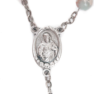 Sacred Heart & Fatima Blue Apatite Rosary