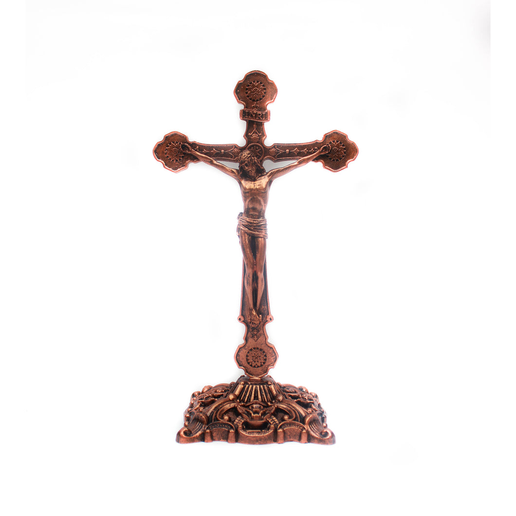 Bronze Antique Standing Budded Crucifix