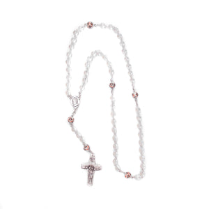 St. John Bosco & Mt. Carmel Clear Glass Rosary