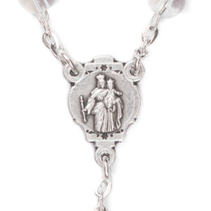 St. John Bosco & Mt. Carmel Clear Glass Rosary