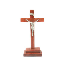 Load image into Gallery viewer, Standing Wooden Cross with Silver Corpus - Extra Small
