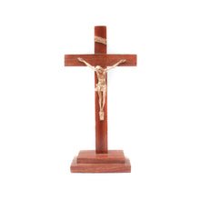 Load image into Gallery viewer, Standing Wooden Cross with Gold Corpus - Medium
