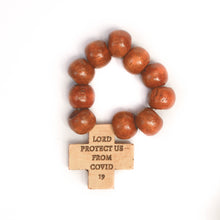 Load image into Gallery viewer, &quot;Protect Us From COVID 19&quot; Hardwood Finger Rosary
