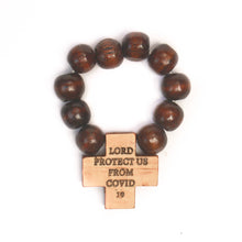 Load image into Gallery viewer, &quot;Protect Us From COVID 19&quot; Hardwood Finger Rosary
