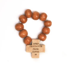 Load image into Gallery viewer, &quot;Protect Us From COVID 19&quot; Hardwood Finger Rosary
