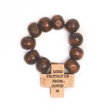 Load image into Gallery viewer, &quot;Protect Us From COVID 19&quot; Hardwood Finger Rosary
