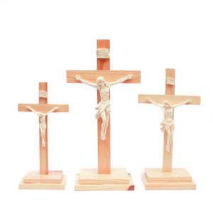 Wooden Crucifix with Stand