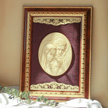 Load image into Gallery viewer, Framed Holy Family Image on Upholstered Backing
