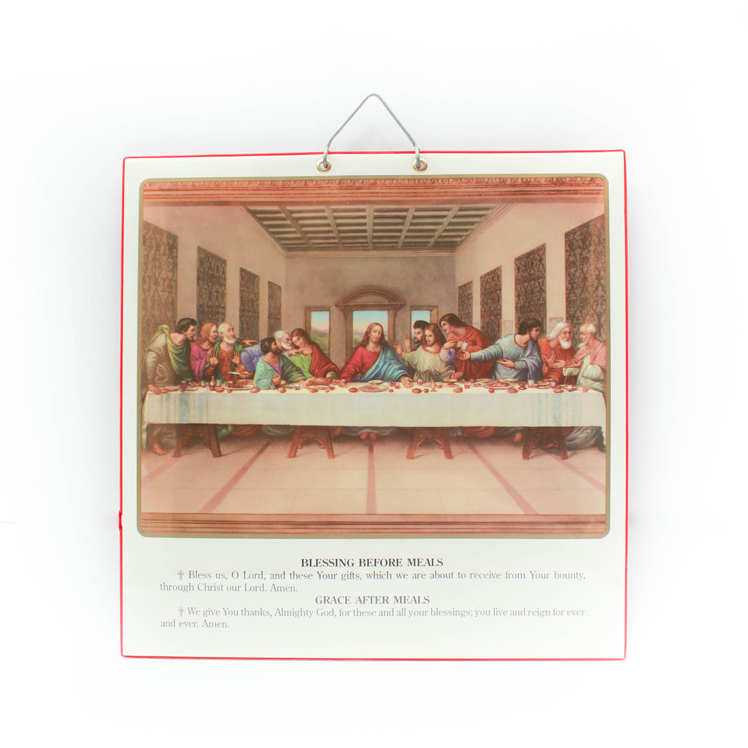 Laminated Last Supper Image with Prayer Poster