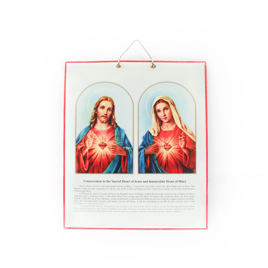 Laminated Two Hearts Image with Prayer Poster