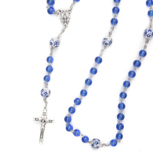 Load image into Gallery viewer, Our Lady of the Miraculous Medal Light Blue Glass Rosary
