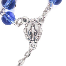 Load image into Gallery viewer, Our Lady of the Miraculous Medal Light Blue Glass Rosary
