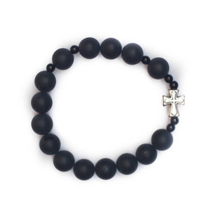 Matte Black Onyx Rosary Bracelet