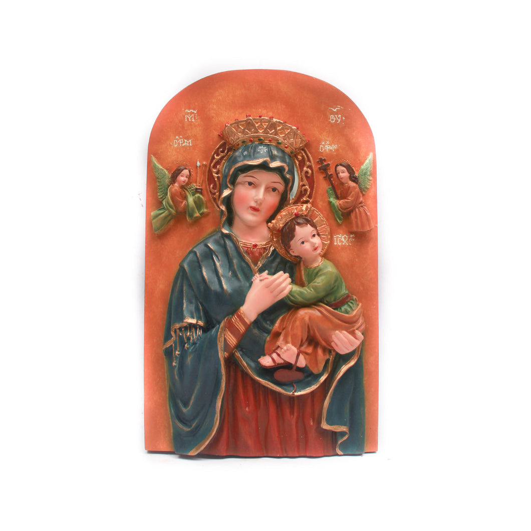 Mother of Perpetual Help Arched Hand Painted Plaque