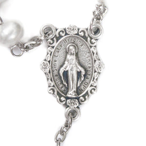 Our Lady of the Miraculous Medal Fresh Water Pearl Rosary (Medium)