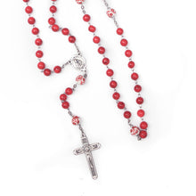 Load image into Gallery viewer, Sacred Heart of Jesus &amp; Mt. Carmel Red Coral Stone Rosary
