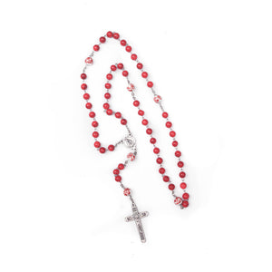 Sacred Heart of Jesus & Mt. Carmel Red Coral Stone Rosary