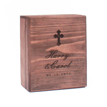 Load image into Gallery viewer, Hinged Wooden Dual Rosary Box
