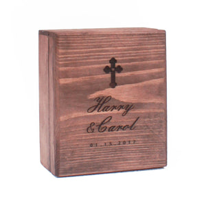 Hinged Wooden Dual Rosary Box