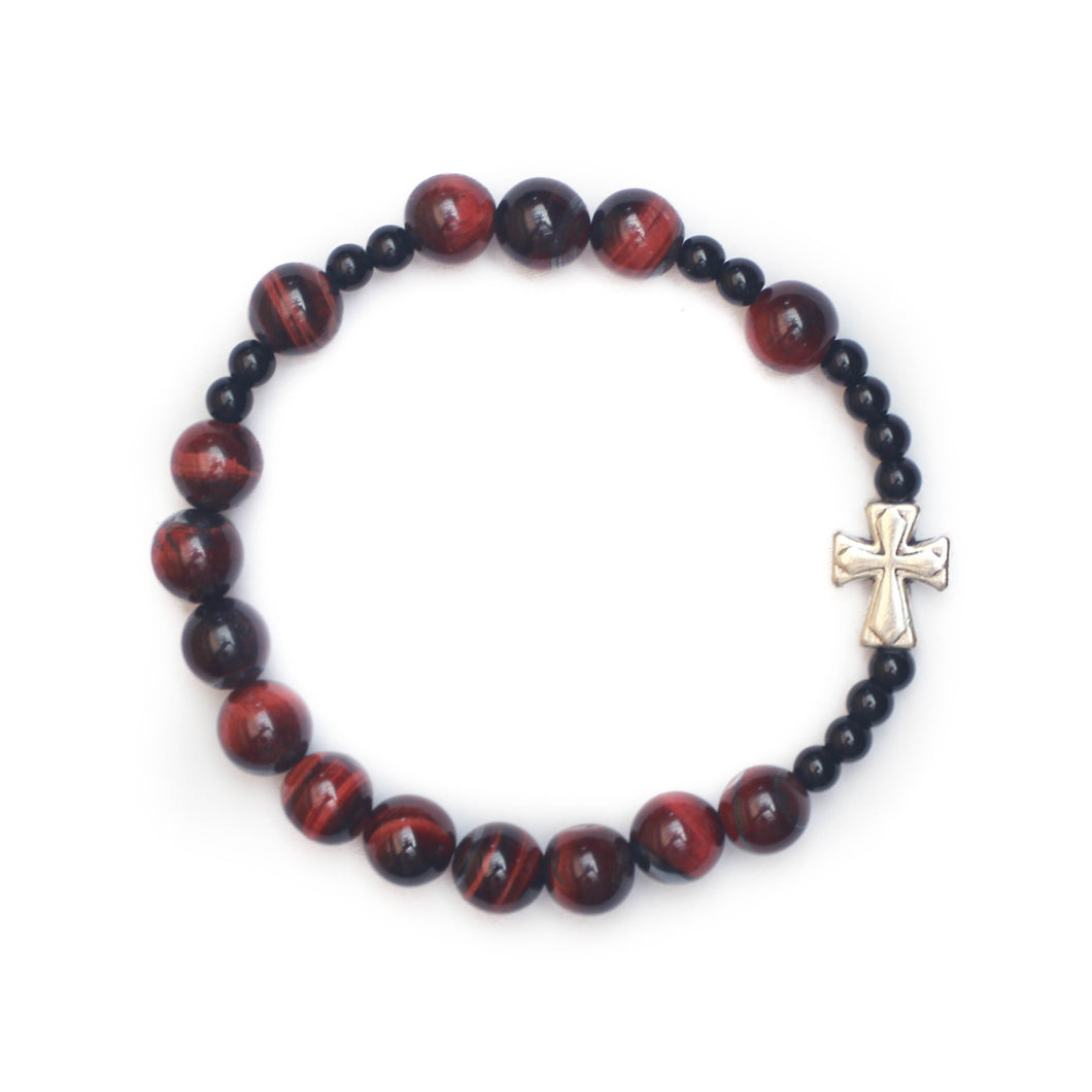 Red Tiger's Eye Rosary Bracelet