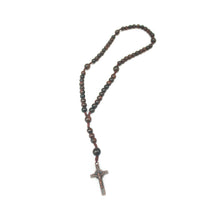 Load image into Gallery viewer, St. Benedict Knotted Kamagong Rosary (Small)
