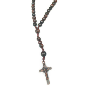 St. Benedict Knotted Kamagong Rosary (Small)