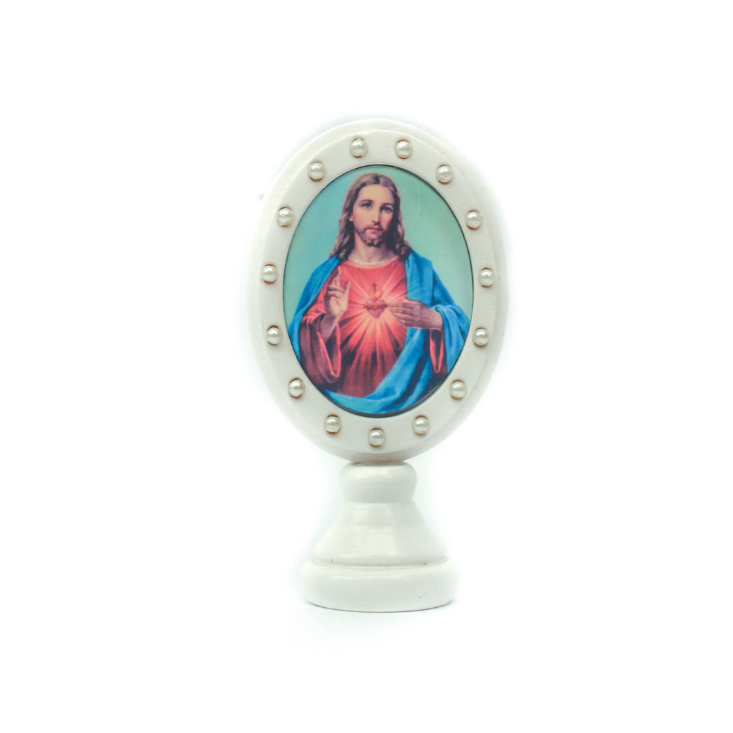 Sacred Heart of Jesus Oval Table Decor